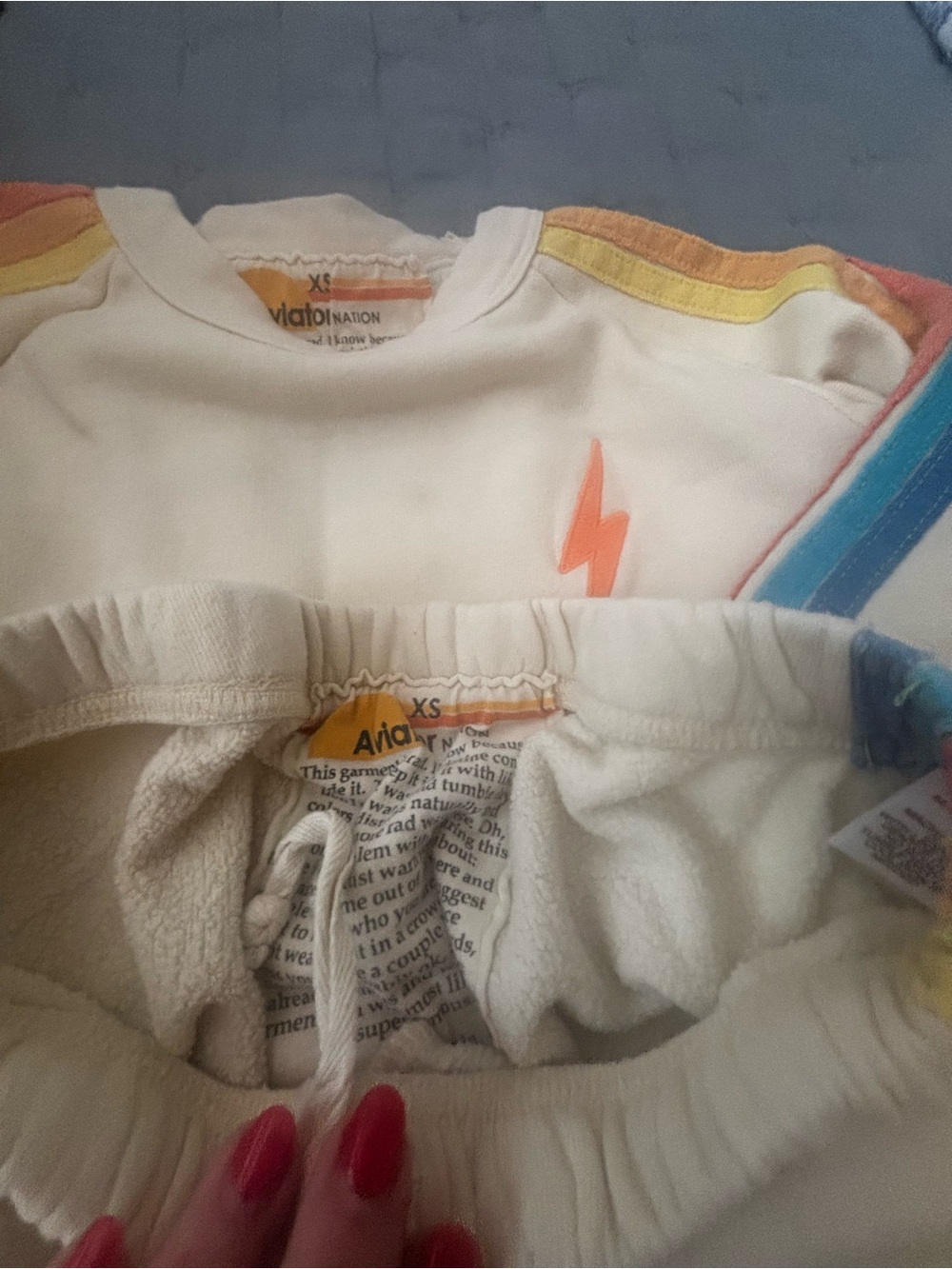 Aviator Nation Cream Sweatshirt and matching sweatpants - XS